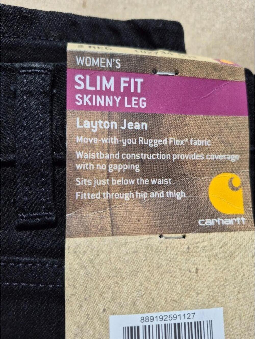 Carhartt Slim-Fit Layton Skinny Leg Jean Women's Black Denim Size 8 Reg - Picture 4 of 5